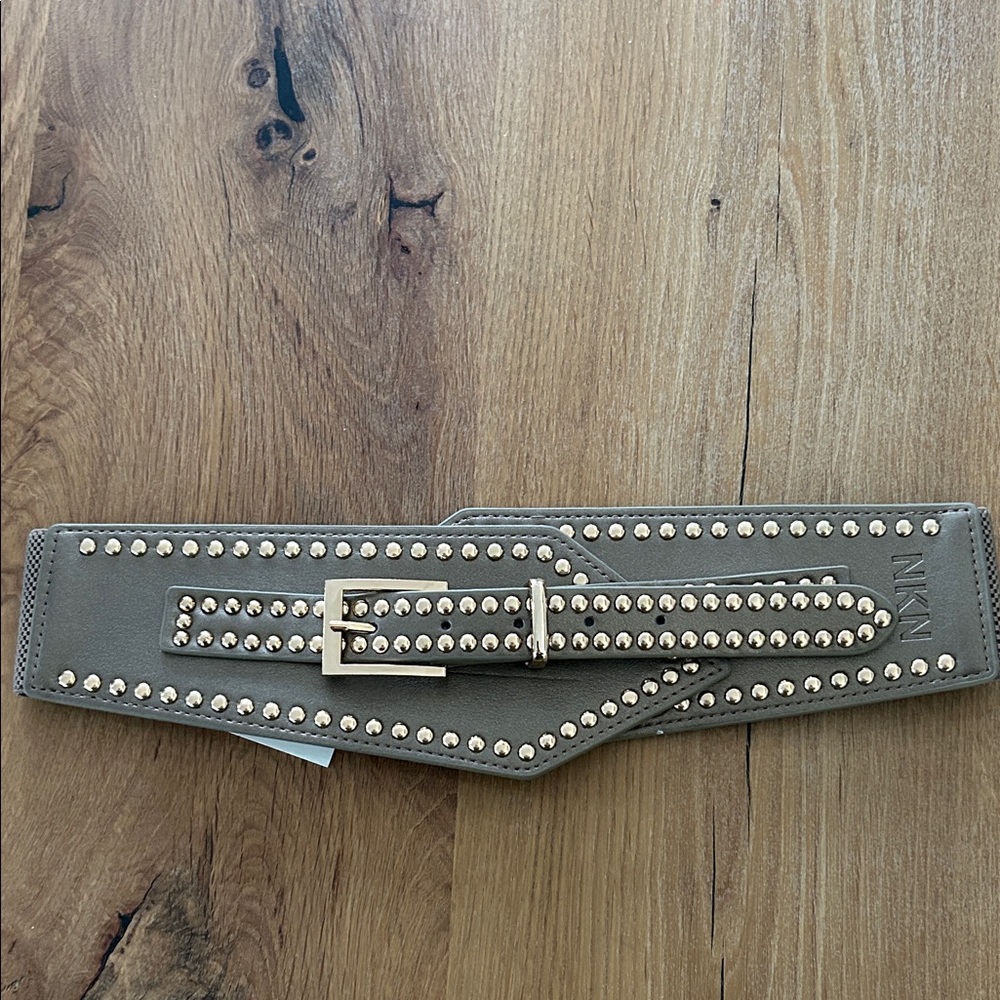 NWT Nekane Bronze Studded Wide Waist Belt Stretch Cinch Boho Western OS